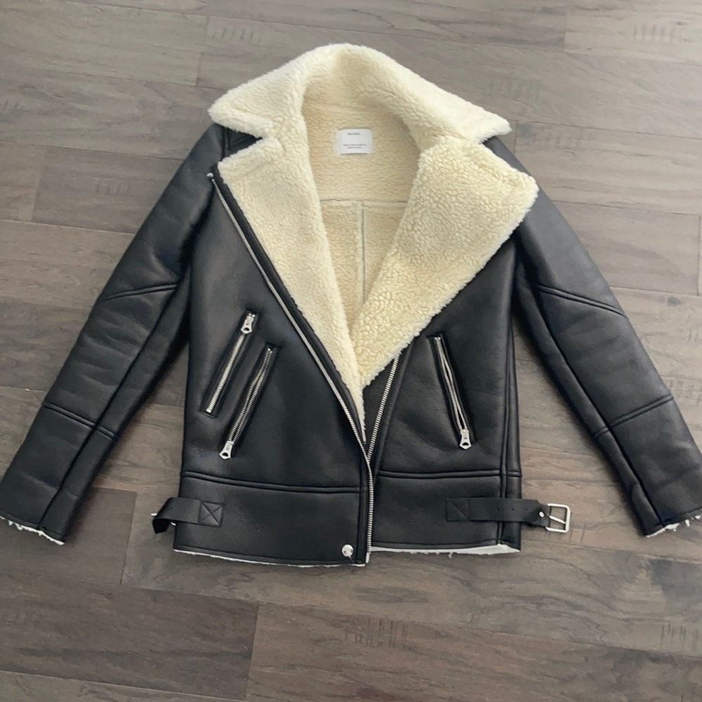Faux leather biker jacket